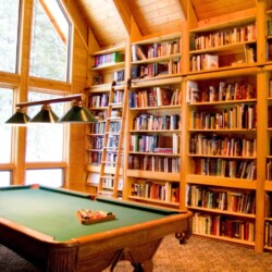 Library and Billiard Room at the Martin's Wolfpack Ranch